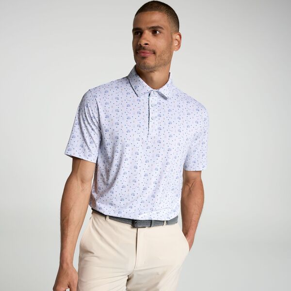 【送料無料】 ウォルターヘーゲン メンズ ポロシャツ トップス Walter Hagen Men's Performance 11 Printed Golf Polo Good Luck White