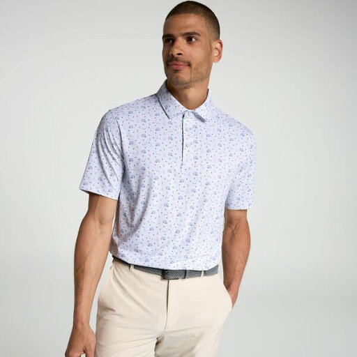 【送料無料】 ウォルターヘーゲン メンズ ポロシャツ トップス Walter Hagen Men's Performance 11 Printed Golf Polo Good Luck White