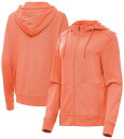 【送料無料】 アンティグア レディース パーカー・スウェット アウター Antigua Women's Seeker Full-Zip Golf Hoodie Mango Heather