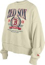 【送料無料】 ニューエラ レディース パーカー・スウェット アウター New Era Women's Boston Red Sox White Throwback Crewneck Sweatshirt