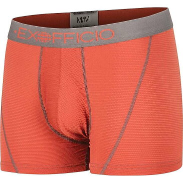 エクスオフィシオ メンズ ボクサーパンツ アンダーウェア ExOfficio Men's Give-N-Go Sport Mesh 3IN Boxer Brief Retro Red / Slate
