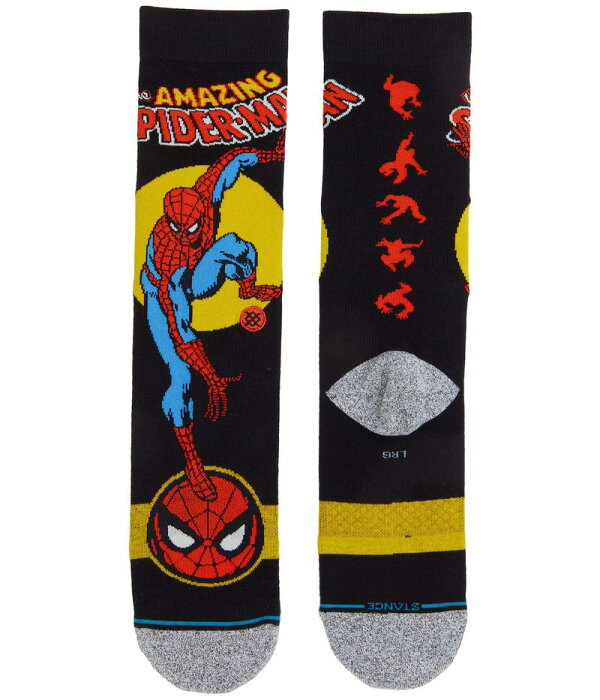 スタンス メンズ 靴下 アンダーウェア Spider Man Marquee Black