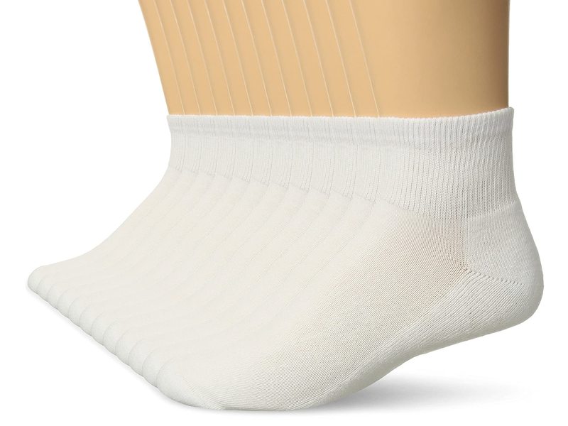 ヘインズ メンズ 靴下 アンダーウェア Freshiq, X-temp Cushioned Foot Bottom Ankle Socks (Pack of 12 Pairs) White