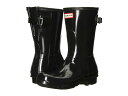 ハンター レディース ブーツ・レインブーツ シューズ Original Back Adjustable Short Gloss Rain Boots Black