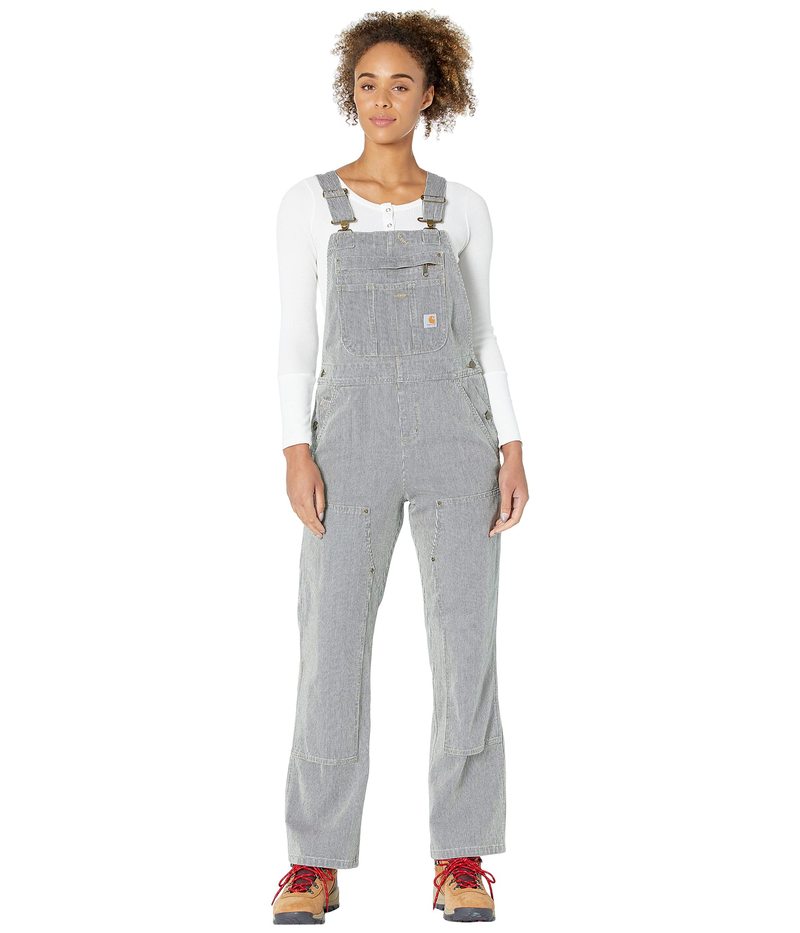 カーハート レディース カジュアルパンツ ボトムス Relaxed Fit Denim Striped Bib Overall Railroad Stripeのサムネイル