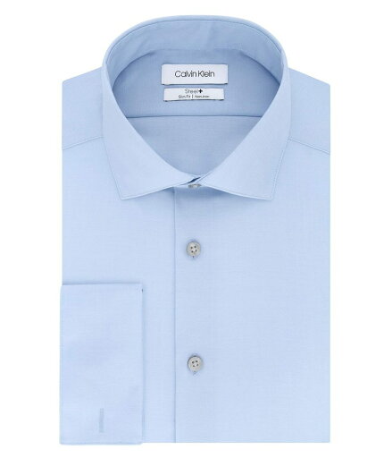 カルバンクライン メンズ シャツ トップス Calvin Klein Men's Dress Shirt Slim Fit Non Iron Solid French Cuff Blue カルバンクライン メンズ シャツ トップス Calvin Klein Men's Dress Shirt Slim Fit Non Iron Solid French Cuff Blue