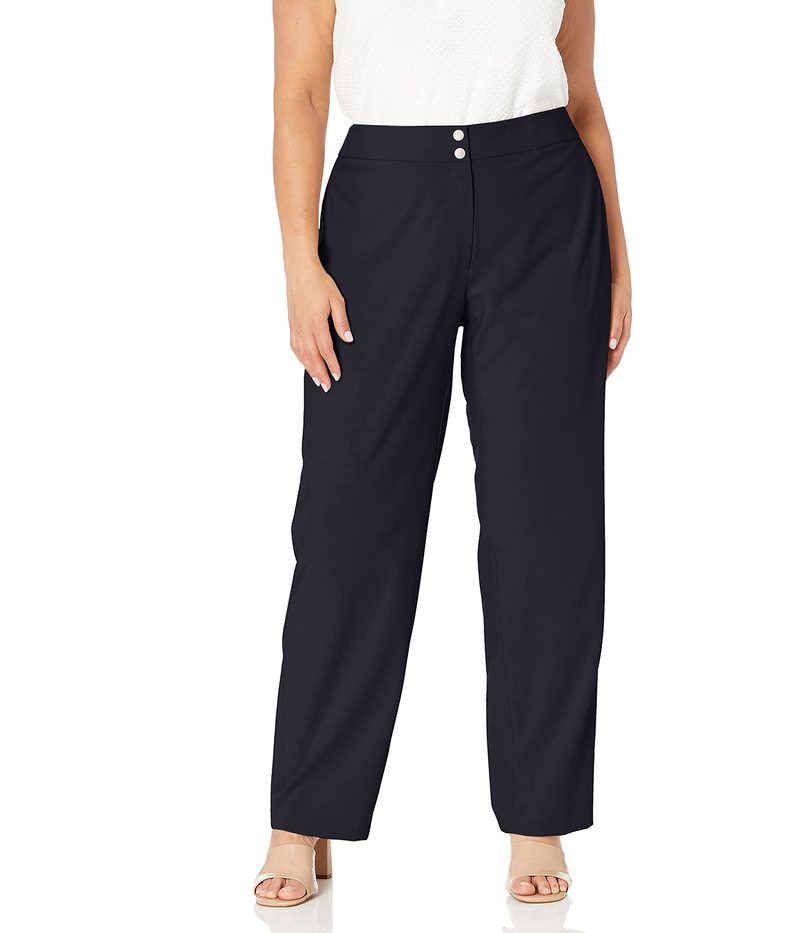 カルバンクライン レディース カジュアルパンツ ボトムス Women's Plus Size Classic Fit Lux Pant Navy
