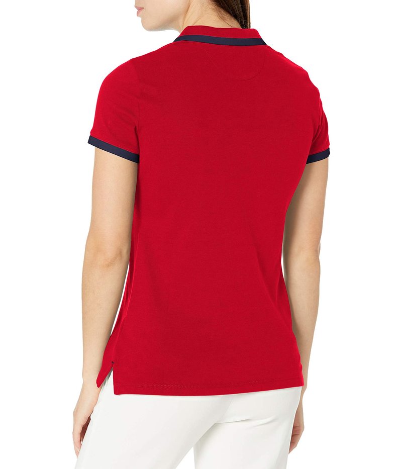 ナウティカ レディース シャツ トップス Women's Stretch Cotton Polo Shirt Nautica Red