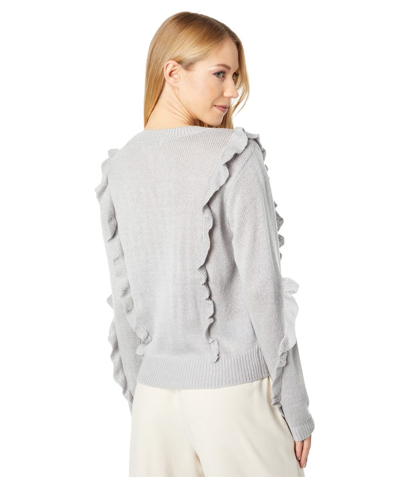 高評価安い BCBジェネレーション Ruffle Sleeve Sweater U1UX7S42 Heather Grey：ReVida 店 レディース ニット・セーター アウター 安いお買い得