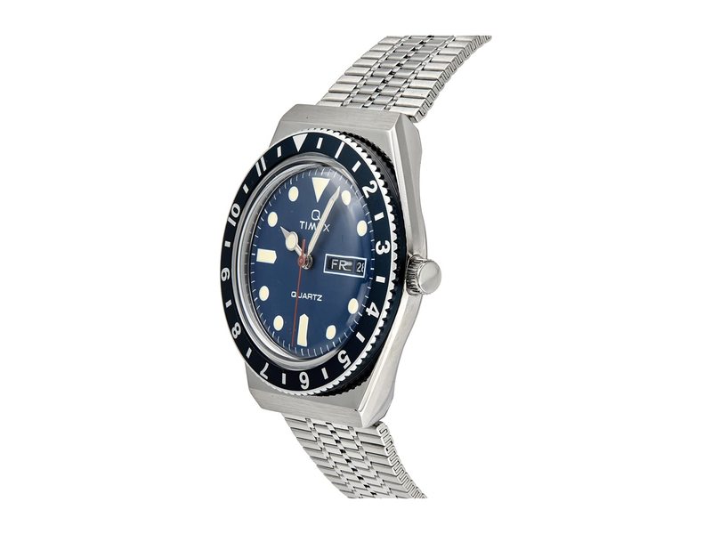 あくまで タイメックス 38 mm Q Timex Reissue Stainless Steel Bracelet Watch Silver/Blue/Sil：ReVida 店 メンズ 腕時計 アクセサリー 々よりお