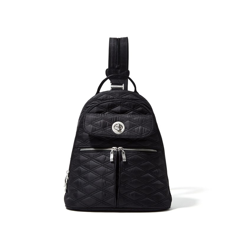 バッガリーニ レディース バックパック・リュックサック バッグ Naples Convertible Backpack Black Quilt