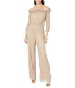 【送料無料】 アドリアナ パペル レディース ジャンプスーツ トップス Metallic Rosette Jumpsuit Champagne Gold