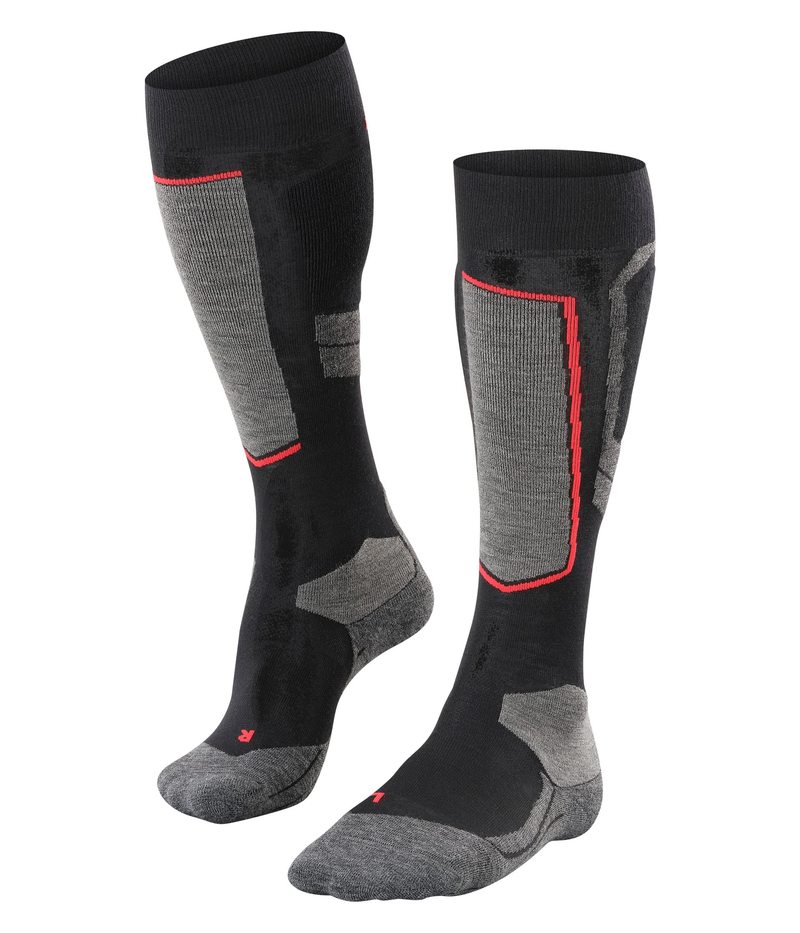 【送料無料】 ファルケ レディース 靴下 アンダーウェア SK4 Wool Advanced Knee High Skiing Socks Black Mix