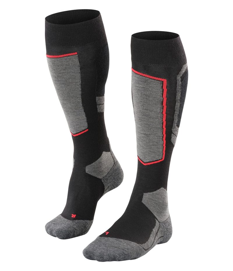 【送料無料】 ファルケ メンズ 靴下 アンダーウェア SK4 Wool Advanced Knee High Skiing Socks Black Mix