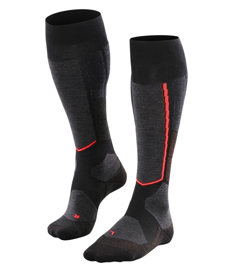 【送料無料】 ファルケ レディース 靴下 アンダーウェア ST4 Wool Ski Tour Knee High Skiing Socks 1-Pair Black Mix