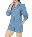 【送料無料】 メイドウェル レディース ジャンプスーツ トップス Long Sleeve Elastic Waist Denim Romper in Rushland Wash Rushland ..