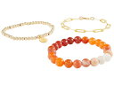 【送料無料】 ディーバークレイ レディース ブレスレット・バングル・アンクレット アクセサリー Picture Jasper Ombre Gemstone and Paperclip Chain Bracelet Stack Brown