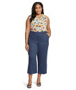 【送料無料】 エヌワイディージェイ レディース カジュアルパンツ ボトムス Plus Size Wide Leg Cropped Cargo Oxford Na...