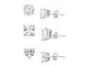 【送料無料】 スターリングフォーエバー レディース ピアス・イヤリング アクセサリー Sterling Silver Statement CZ Stud Set of 3 Earrings Silver