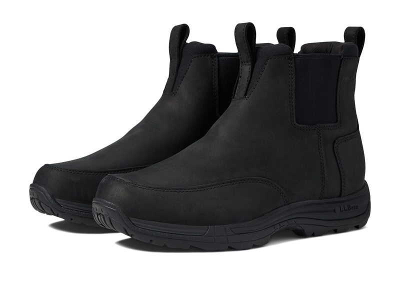 【送料無料】 エルエルビーン メンズ ブーツ レインブーツ シューズ Traverse Trail Boot Leather Pull-On Waterproof Insulated Black