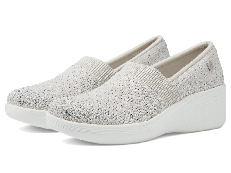  スケッチャーズ レディース スニーカー シューズ Martha Stewart Collection - Pier Lite Slip-On Light Silver