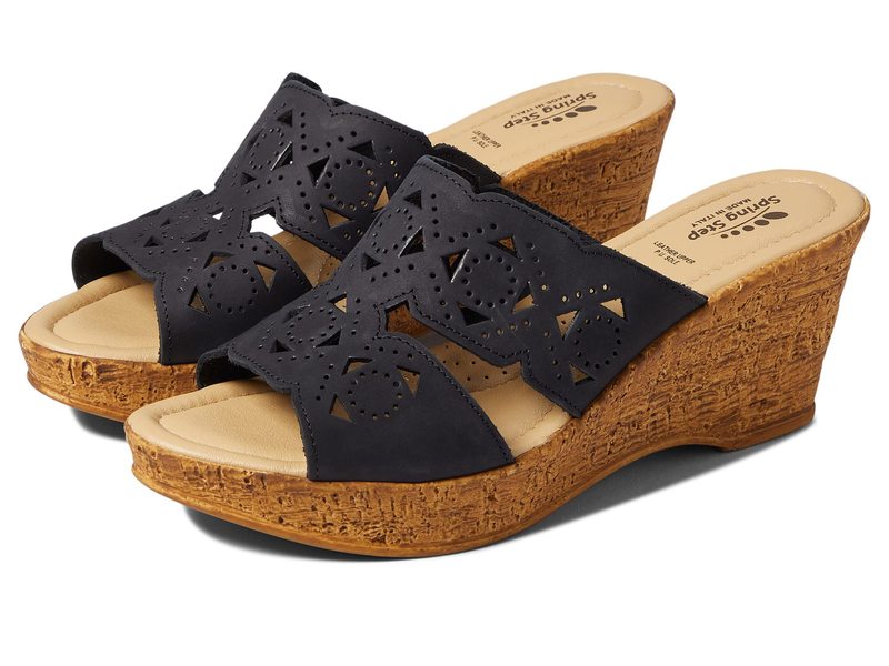 【送料無料】 スプリングステップ レディース ヒール シューズ Flamyo Black Nubuck