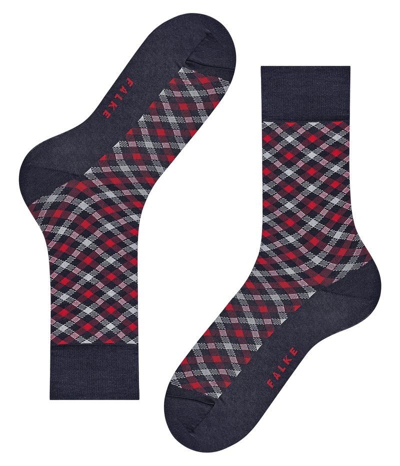 【送料無料】 ファルケ メンズ 靴下 アンダーウェア Smart Check Socks Midnight