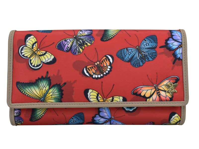 yz AkVJ fB[X z ANZT[ Trifold RFID Wallet Printed Fabric 13007 Butterfly Heave