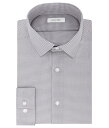 カルバン・クライン 【送料無料】 カルバンクライン メンズ シャツ トップス Men's Dress Shirt Slim Fit Non Iron Gingham Grey