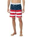 【送料無料】 オニール メンズ ハーフパンツ・ショーツ 水着 Hyperfreak Mysto Scallop Flag 19" Boardshorts Red/White/Blue