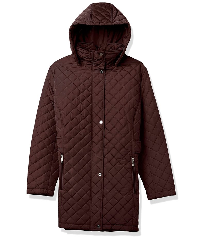 yz JoNC fB[X R[g AE^[ Women's Mid-Weight Diamond Quilted Jacket (Standard and Plus) Chianti