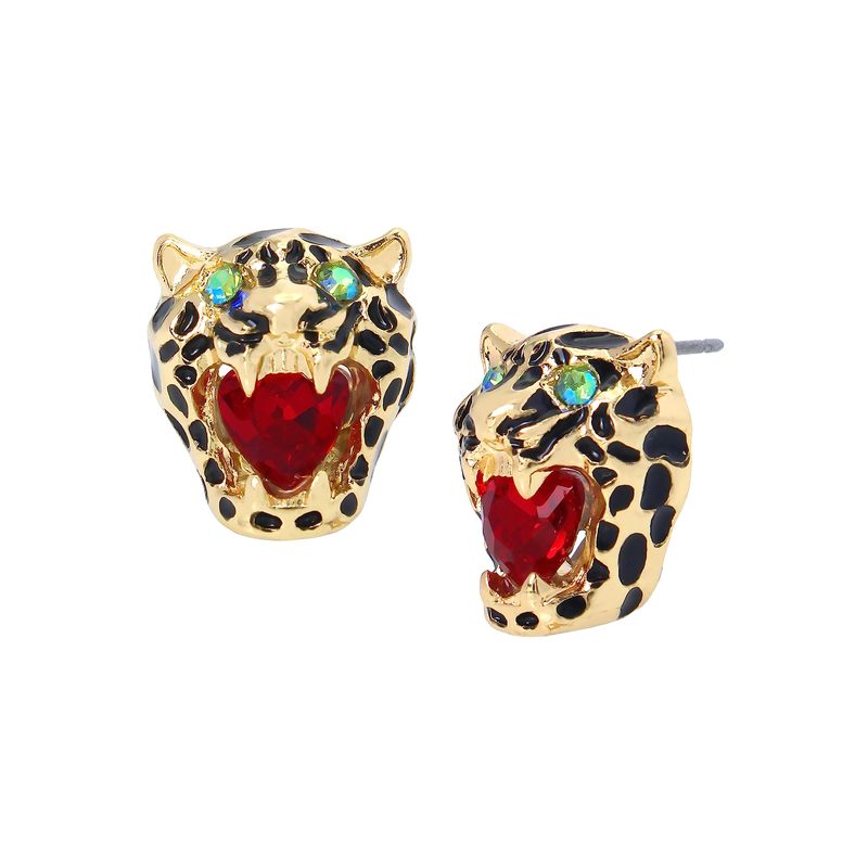  ベッツィジョンソン レディース ピアス・イヤリング アクセサリー Cheetah Stud Earrings Red/Gold