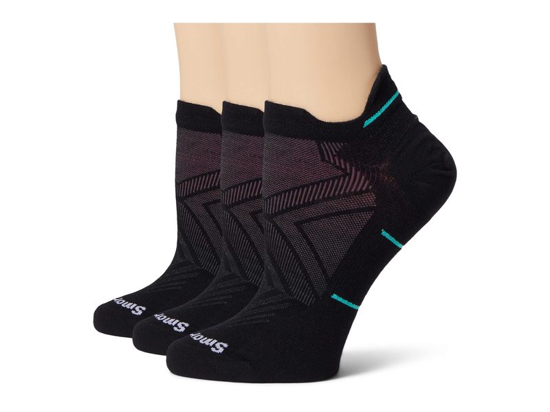 楽天ReVida 楽天市場店【送料無料】 スマートウール レディース 靴下 アンダーウェア Run Zero Cushion Low Ankle Socks 3-Pack Black