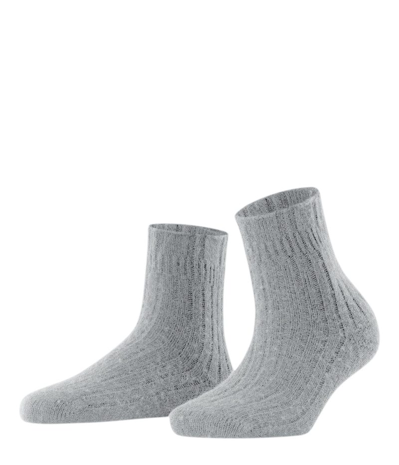 楽天ReVida 楽天市場店【送料無料】 ファルケ レディース 靴下 アンダーウェア Cashmere Blend Rib Bed Socks Silver
