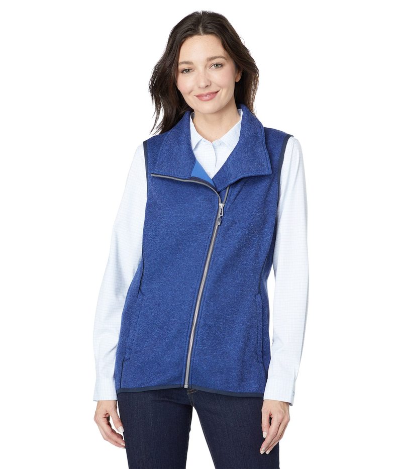 【送料無料】 カッターアンドバック レディース コート アウター Mainsail Sweater-Knit Full Zip Vest Tour Blue Heath