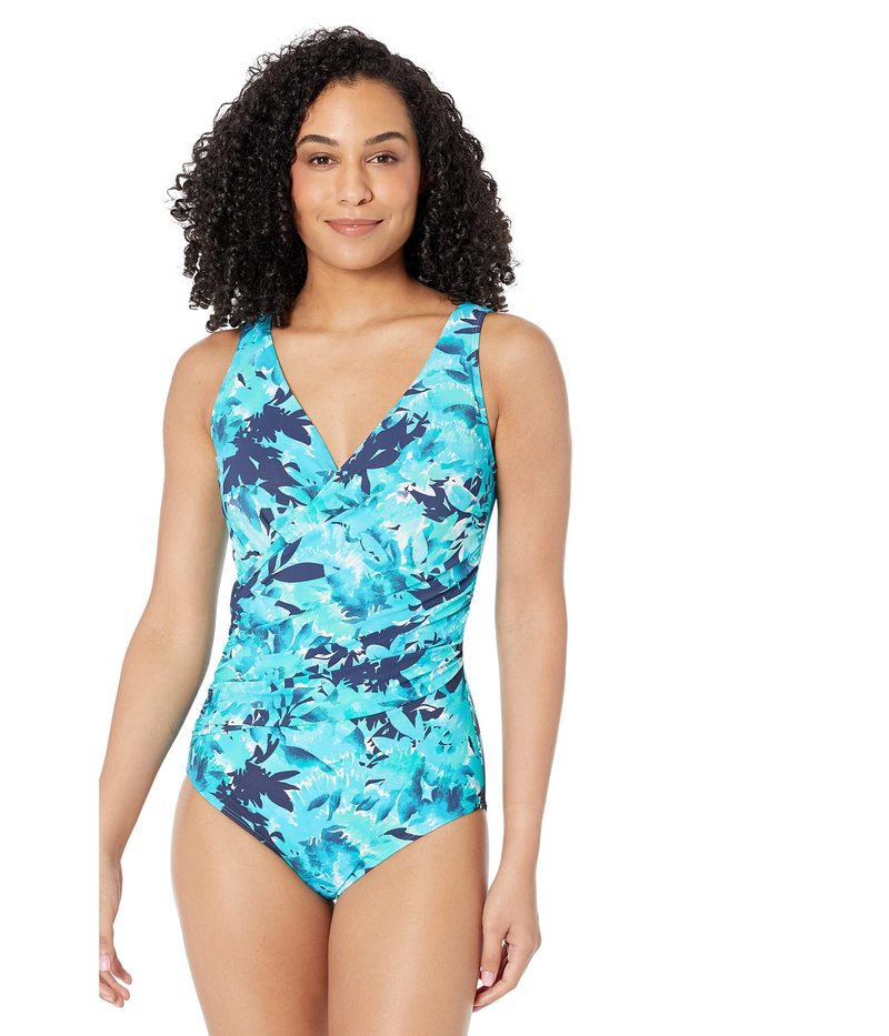  エルエルビーン レディース 上下セット 水着 Slimming Swimwear Tanksuit Print Darkest Navy Fl