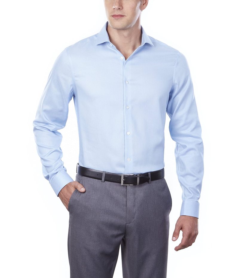 【送料無料】 カルバンクライン メンズ シャツ トップス Men 039 s Dress Shirt Slim Fit Non Iron Stretch Solid French Blue