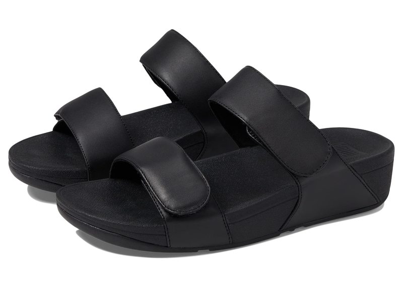 フィットフロップ レディース シューズ ヒール レザー FitFlop Lulu Adjustable Leather Slides All Black 2 ブラック