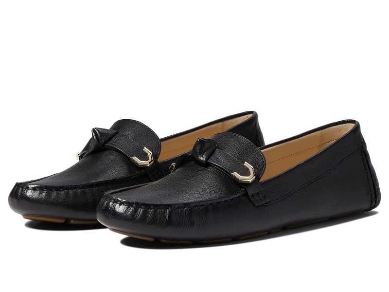 コールハーン レディース シューズ スリッポン・ローファー Cole Haan Evelyn Bow Driver Black Grainy..