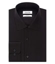 【送料無料】 カルバンクライン メンズ シャツ トップス Men's Dress Shirt Regular Fit Non Iron Herringbone Black