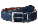 【送料無料】 ジョンストンアンドマーフィー メンズ ベルト アクセサリー Painted Edge Belt Navy Leather