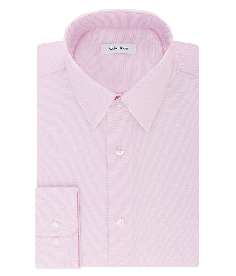 カルバン・クライン 【送料無料】 カルバンクライン メンズ シャツ トップス Men's Dress Shirt Regular Fit Non Iron Stretch Solid Pink