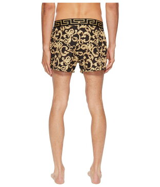 ヴェルサーチ メンズ ハーフパンツ・ショーツ 水着 Barocco Net Short Trunk Black/Gold