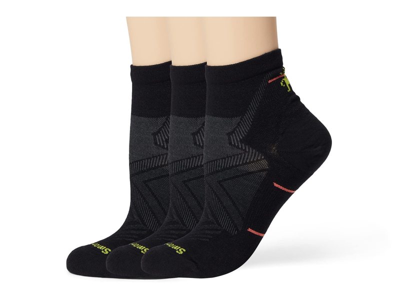 楽天ReVida 楽天市場店【送料無料】 スマートウール レディース 靴下 アンダーウェア Run Zero Cushion Ankle Socks 3-Pack Black