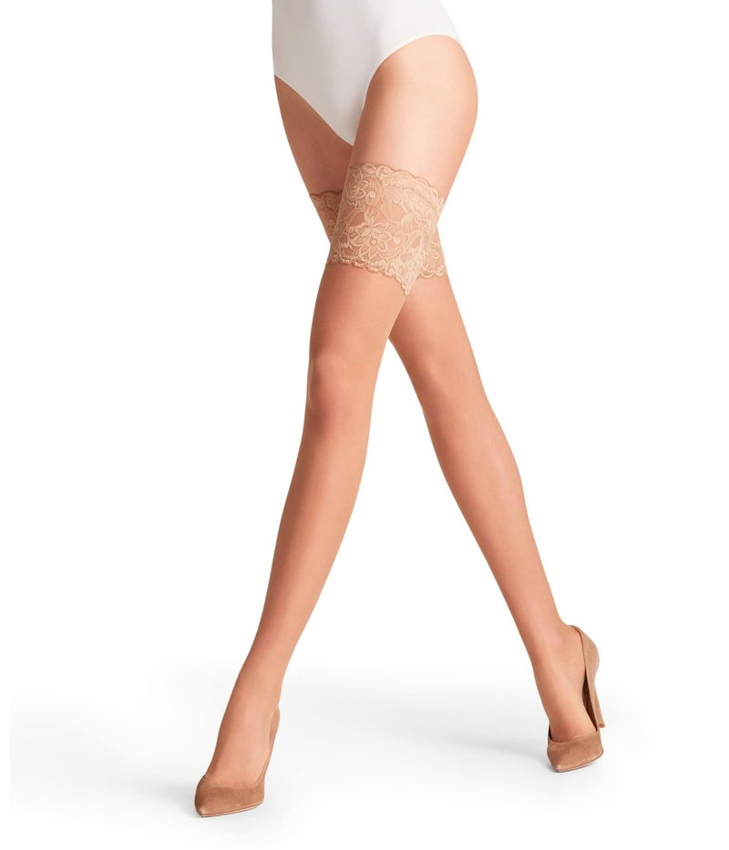 yz t@P fB[X C A_[EFA Seidenglatt 15 Stay Up Tights Beige (Powder 4