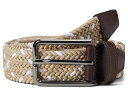 【送料無料】 ジョンストンアンドマーフィー メンズ ベルト アクセサリー Woven Stretch Knit Belt Khaki/White