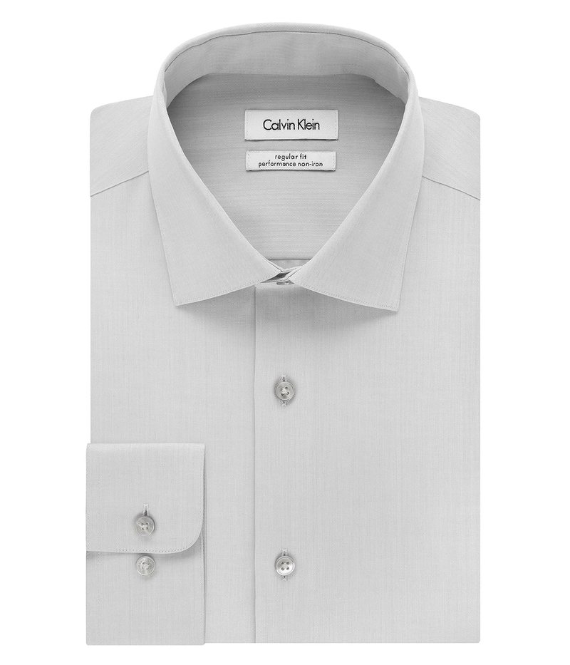 カルバン・クライン 【送料無料】 カルバンクライン メンズ シャツ トップス Men's Dress Shirt Regular Fit Non Iron Herringbone Smoke