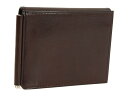 yz {XJ Y z ANZT[ Old Leather Collection - Money Clip w/ Pocket Dark Brown Leat