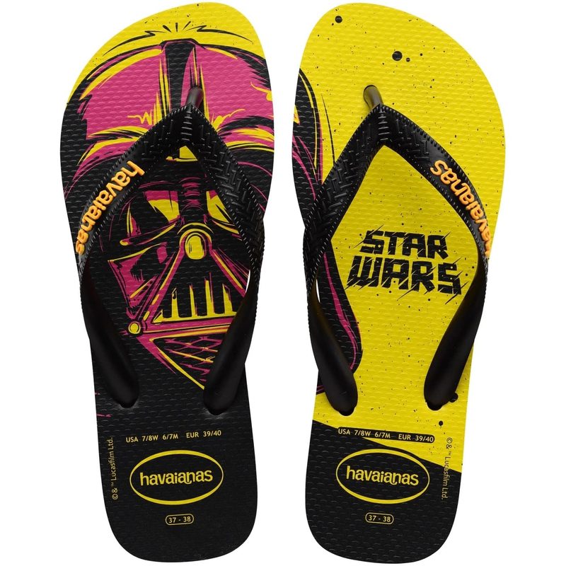 yz nCAiX Y T_ V[Y Star Wars Flip Flop Sandal Black/Pop Yello