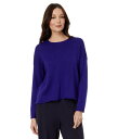 【送料無料】 エイリーンフィッシャー レディース ニット・セーター アウター Petite Crew Neck Boxy Pullover Blue Violet